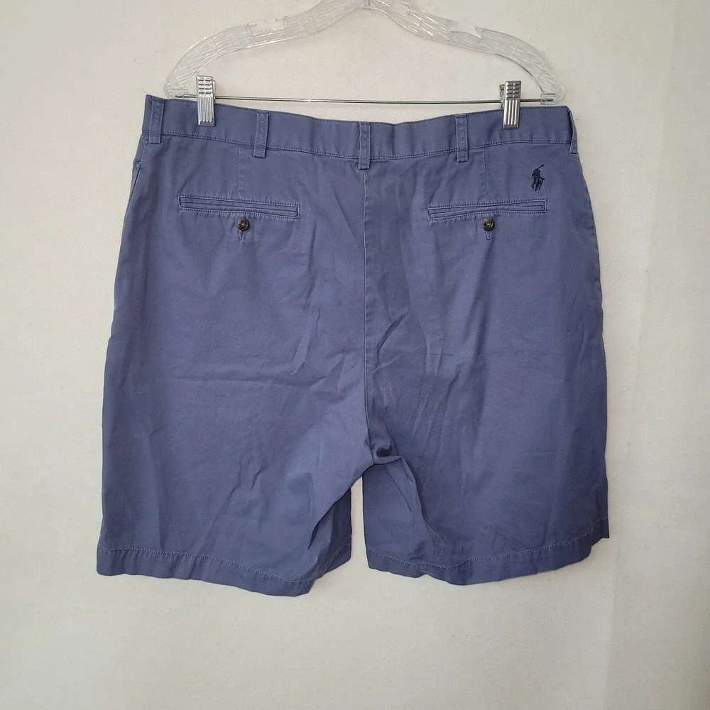 Polo Ralph Lauren Tyler Short Men 38 Blue 8.5 in Pleated Vintage 90 Preppy Chino